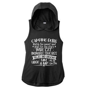 Camping Rules Funny Outdoor Camp Graphic Best Camping Great Gift Ladies PosiCharge Tri-Blend Wicking Draft Hoodie Tank