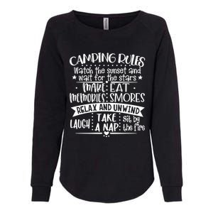 Camping Rules Funny Outdoor Camp Graphic Best Camping Great Gift Womens California Wash Sweatshirt