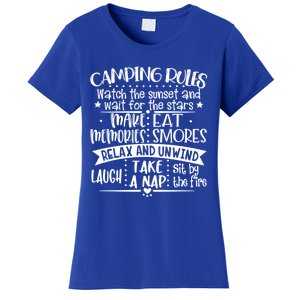 Camping Rules Funny Outdoor Camp Graphic Best Camping Great Gift Women's T-Shirt