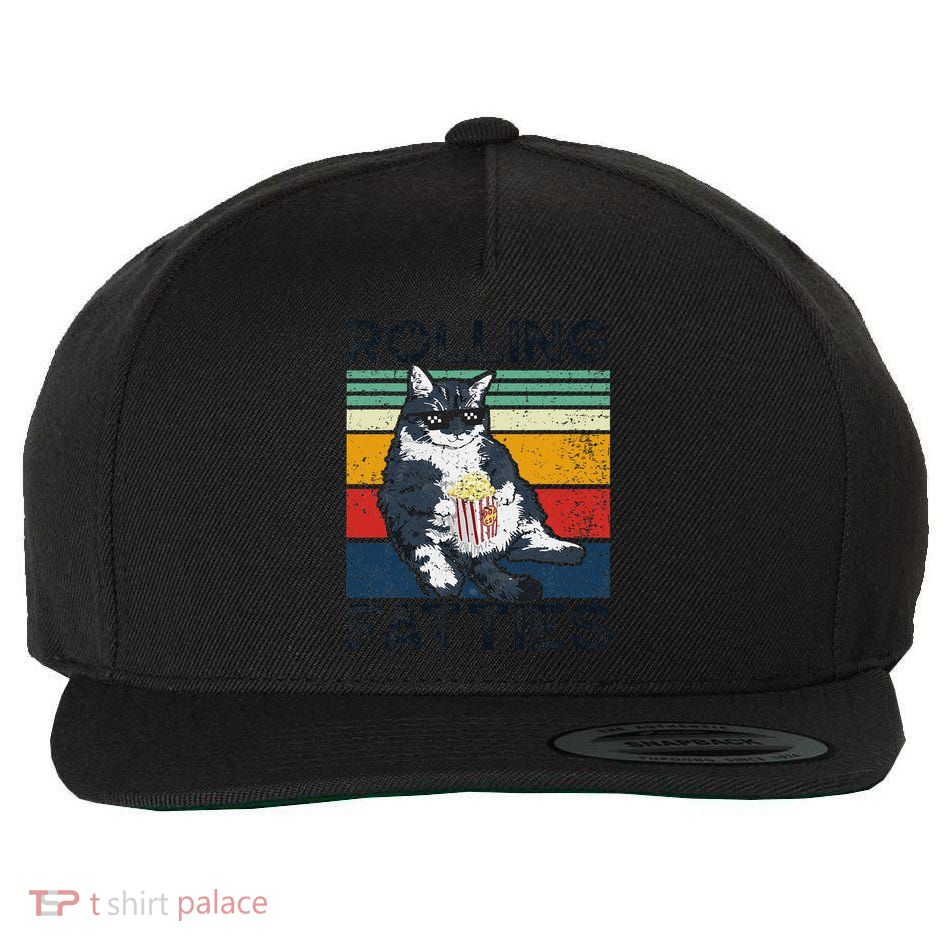 Cat Rolling Fatties Funny Wool Snapback Cap