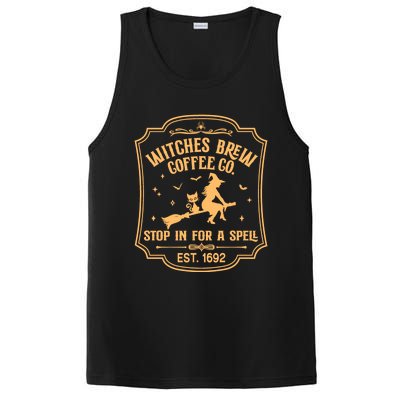 Cute Retro Funny Fall Halloween Witch Coffee Brew Witches Gift PosiCharge Competitor Tank