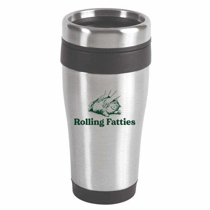 Cat Rolling Fatties Funny 16oz Travel Tumbler