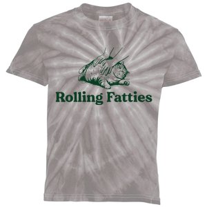 Cat Rolling Fatties Funny Kids Tie-Dye T-Shirt