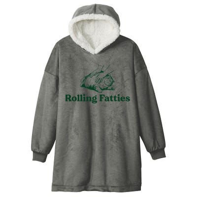Cat Rolling Fatties Funny Hooded Wearable Blanket