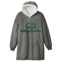 Cat Rolling Fatties Funny Hooded Wearable Blanket