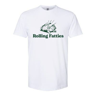 Cat Rolling Fatties Funny Softstyle CVC T-Shirt