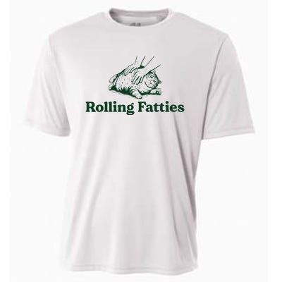 Cat Rolling Fatties Funny Cooling Performance Crew T-Shirt