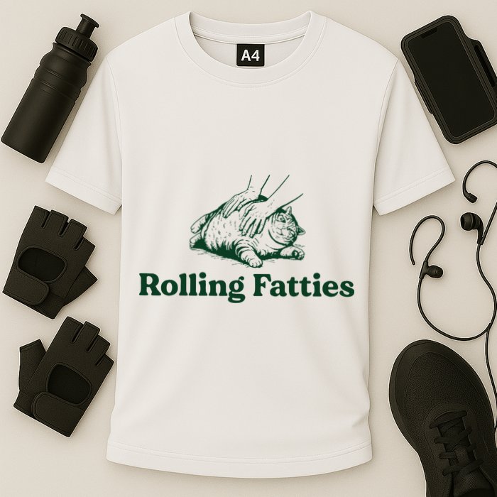 Cat Rolling Fatties Funny Performance Shirt