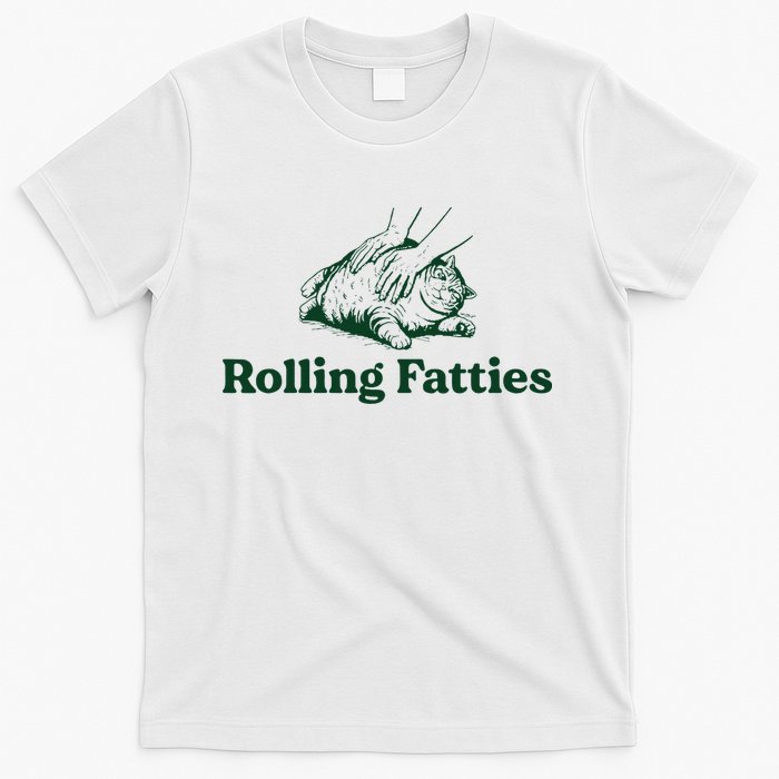 Cat Rolling Fatties Funny T-Shirt