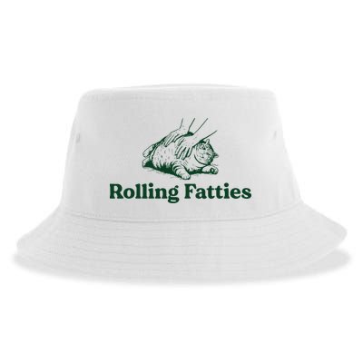 Cat Rolling Fatties Funny Sustainable Bucket Hat