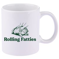 Cat Rolling Fatties Funny 11oz C Handle Ceramic Mug