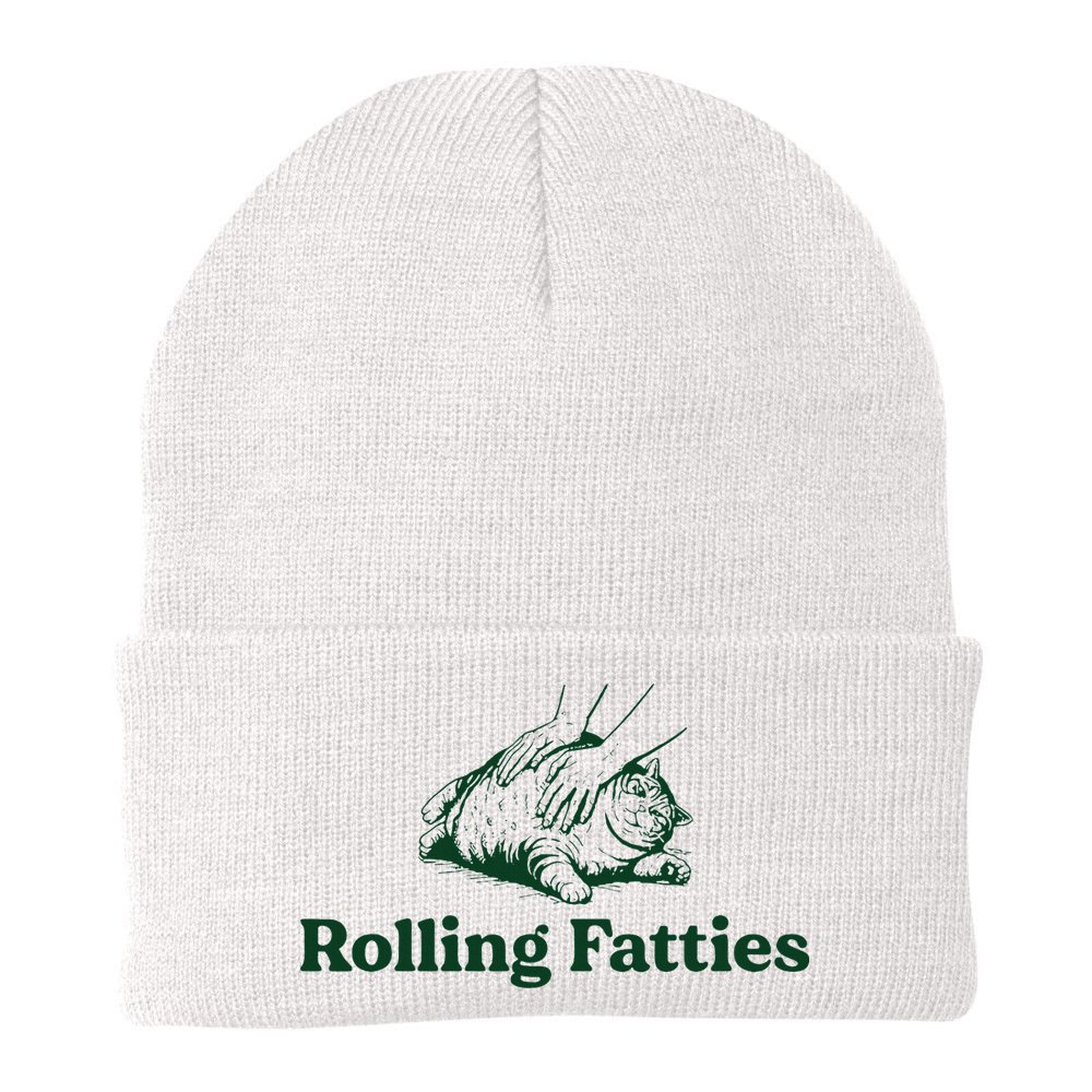 Cat Rolling Fatties Funny Beanie