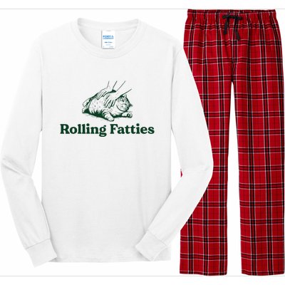 Cat Rolling Fatties Funny Long Sleeve Pajama Set