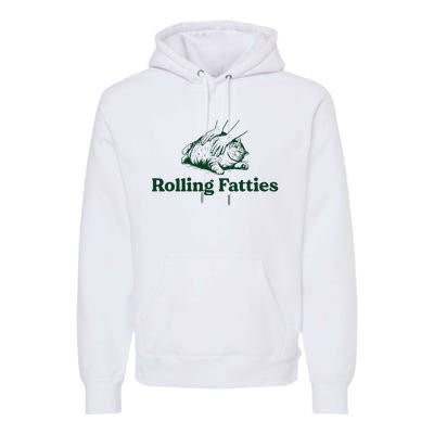 Cat Rolling Fatties Funny Premium Hoodie