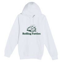 Cat Rolling Fatties Funny Premium Pullover Hoodie