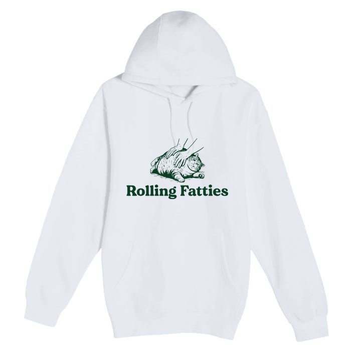 Cat Rolling Fatties Funny Premium Pullover Hoodie