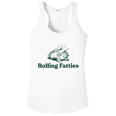 Cat Rolling Fatties Funny Ladies PosiCharge Competitor Racerback Tank