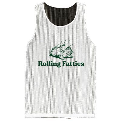 Cat Rolling Fatties Funny Mesh Reversible Basketball Jersey Tank