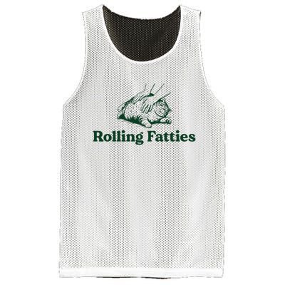 Cat Rolling Fatties Funny Mesh Reversible Basketball Jersey Tank