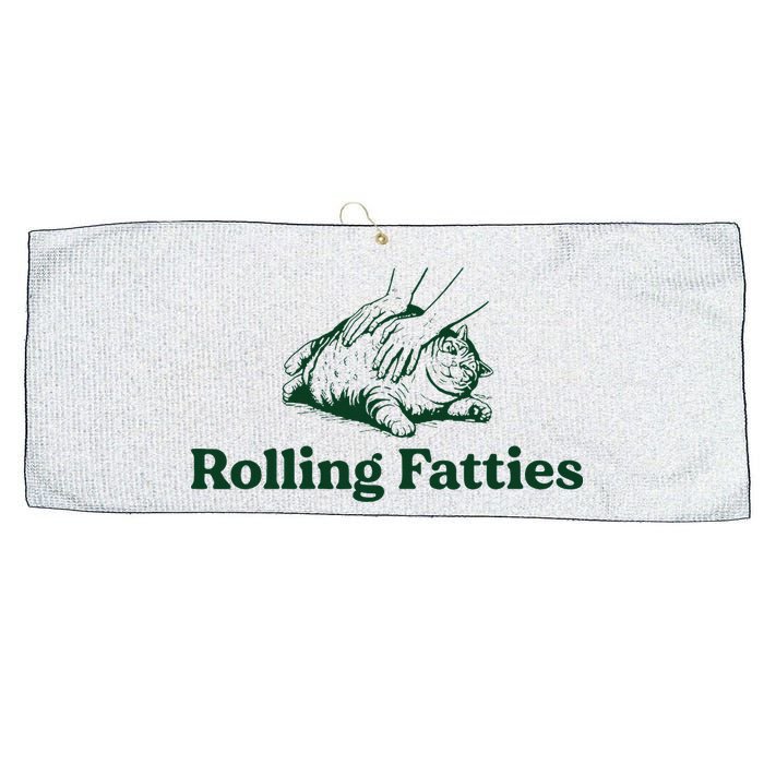 Cat Rolling Fatties Funny Large Microfiber Waffle Golf Towel