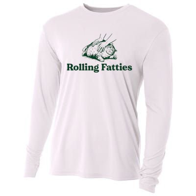 Cat Rolling Fatties Funny Cooling Performance Long Sleeve Crew