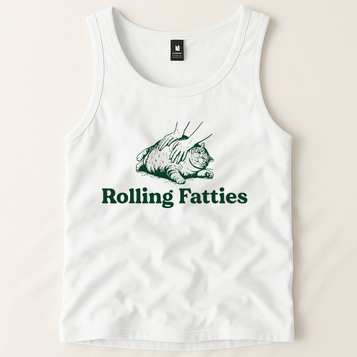 Cat Rolling Fatties Funny Tank Top