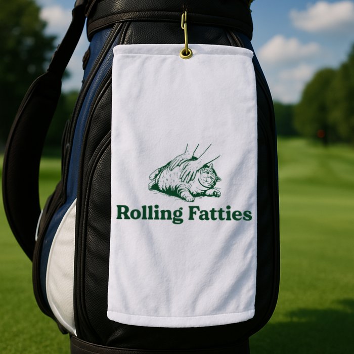 Cat Rolling Fatties Funny Golf Towel