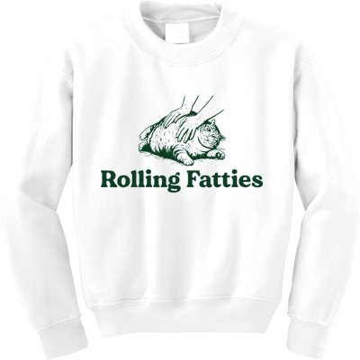 Cat Rolling Fatties Funny Kids Sweatshirt