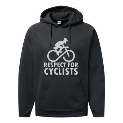 Cyling Respect For Cyclist Working Out Gift Performance Fleece Hoodie