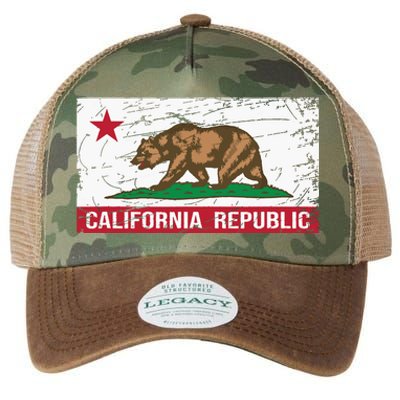 California Republic Flag Ca Distressed Design Classic Legacy Tie Dye Trucker Hat