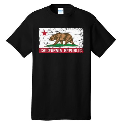 California Republic Flag Ca Distressed Design Classic Tall T-Shirt