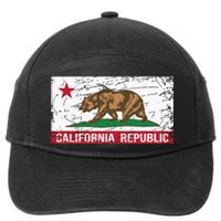 California Republic Flag Ca Distressed Design Classic 7-Panel Snapback Hat