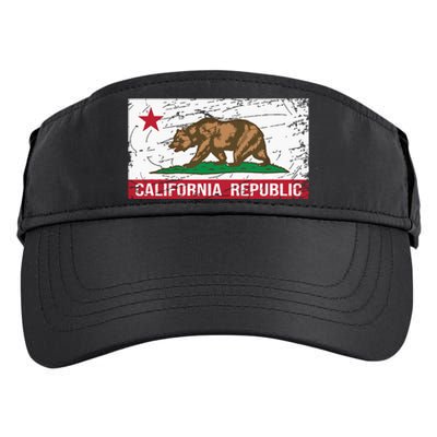 California Republic Flag Ca Distressed Design Classic Adult Drive Performance Visor