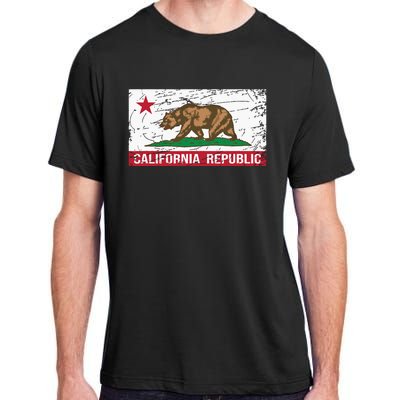 California Republic Flag Ca Distressed Design Classic Adult ChromaSoft Performance T-Shirt