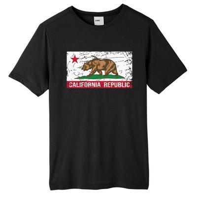 California Republic Flag Ca Distressed Design Classic Tall Fusion ChromaSoft Performance T-Shirt