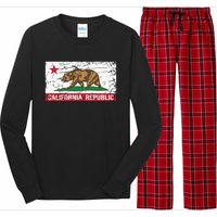 California Republic Flag Ca Distressed Design Classic Long Sleeve Pajama Set