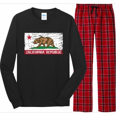 California Republic Flag Ca Distressed Design Classic Long Sleeve Pajama Set