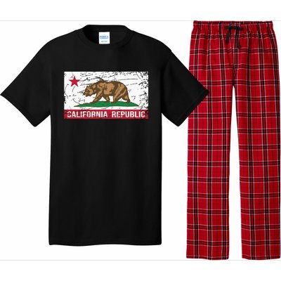 California Republic Flag Ca Distressed Design Classic Pajama Set