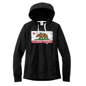 California Republic Flag Ca Distressed Design Classic Women's Fleece Hoodie