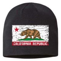 California Republic Flag Ca Distressed Design Classic Sustainable Beanie