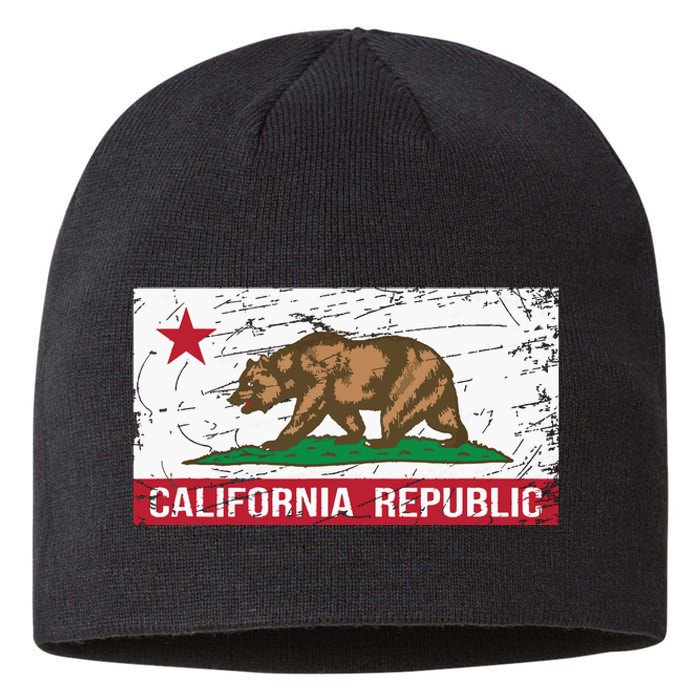 California Republic Flag Ca Distressed Design Classic Sustainable Beanie