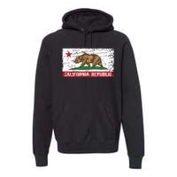 California Republic Flag Ca Distressed Design Classic Premium Hoodie