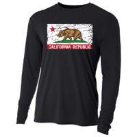 California Republic Flag Ca Distressed Design Classic Cooling Performance Long Sleeve Crew