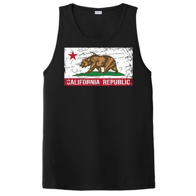 California Republic Flag Ca Distressed Design Classic PosiCharge Competitor Tank