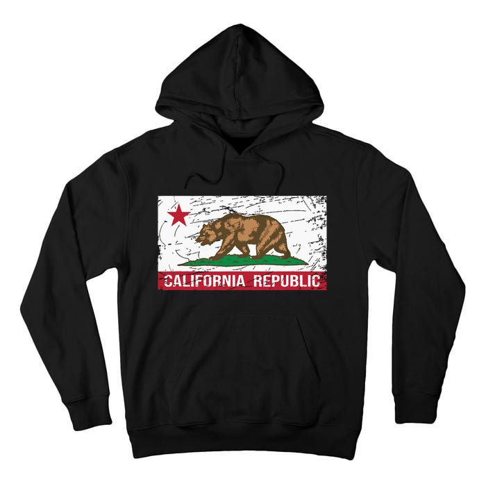 California Republic Flag Ca Distressed Design Classic Tall Hoodie