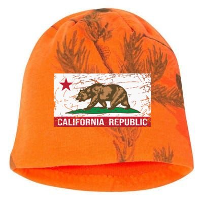 California Republic Flag Ca Distressed Design Classic Kati - Camo Knit Beanie