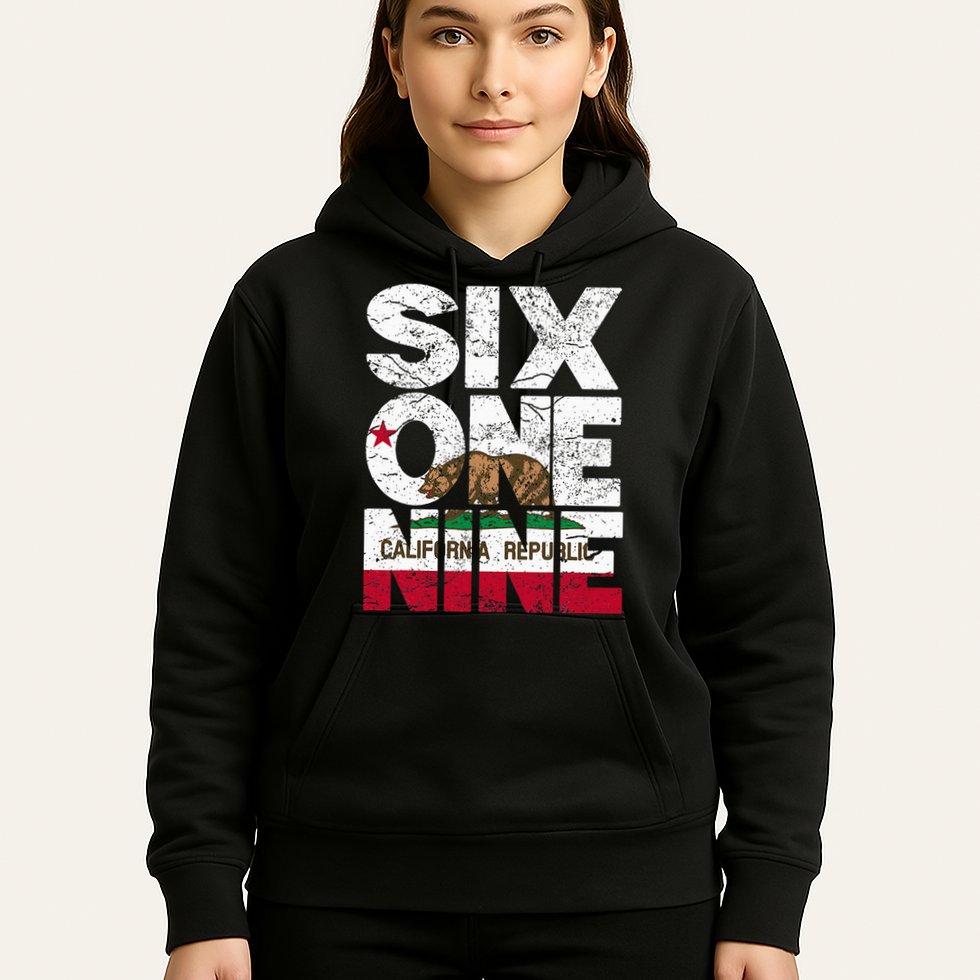 California Republic Flag 619 Area Code Hoodie