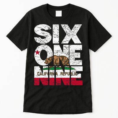California Republic Flag 619 Area Code Tall T-Shirt