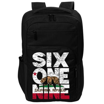 California Republic Flag 619 Area Code Impact Tech Backpack