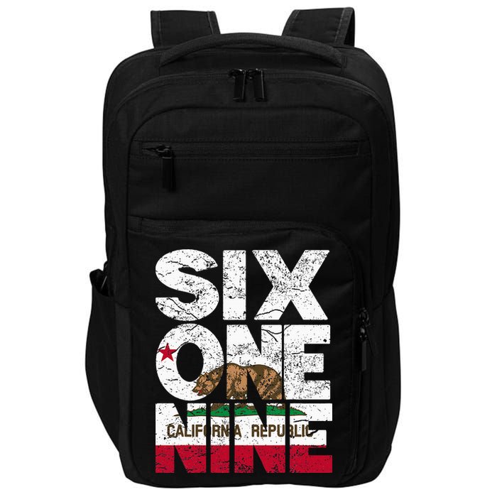 California Republic Flag 619 Area Code Impact Tech Backpack